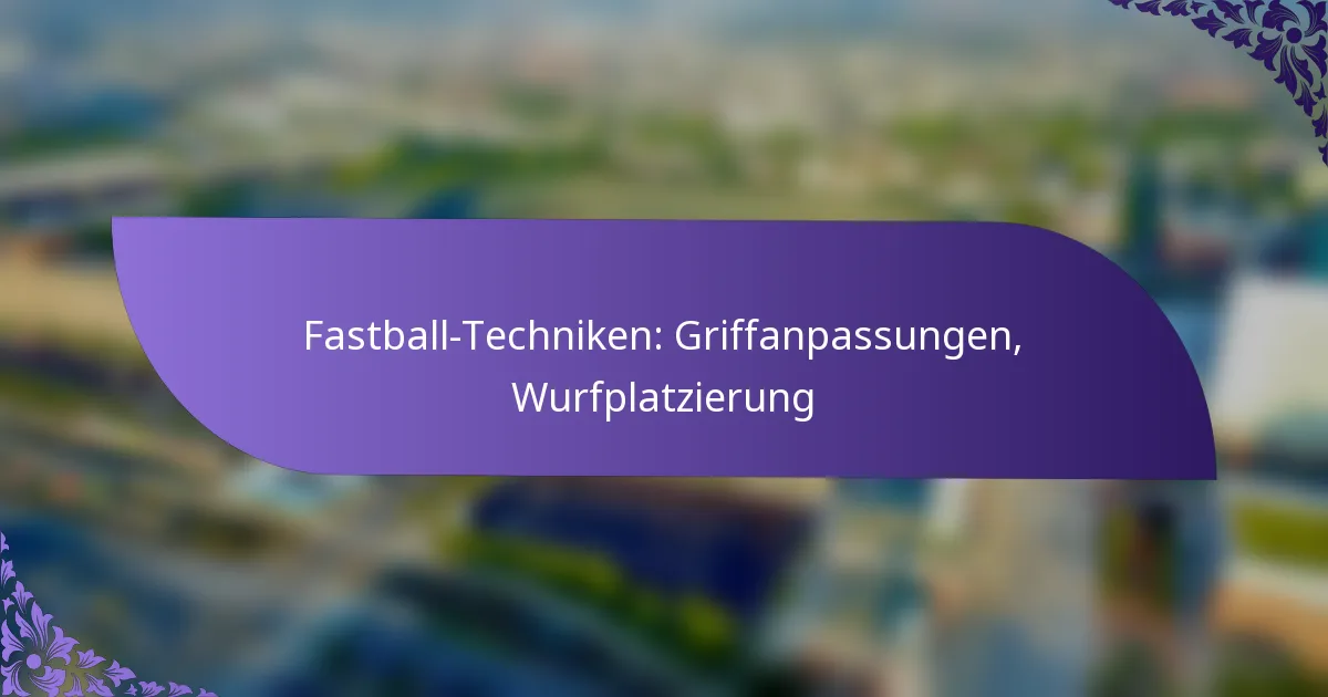 Fastball-Techniken: Griffanpassungen, Wurfplatzierung