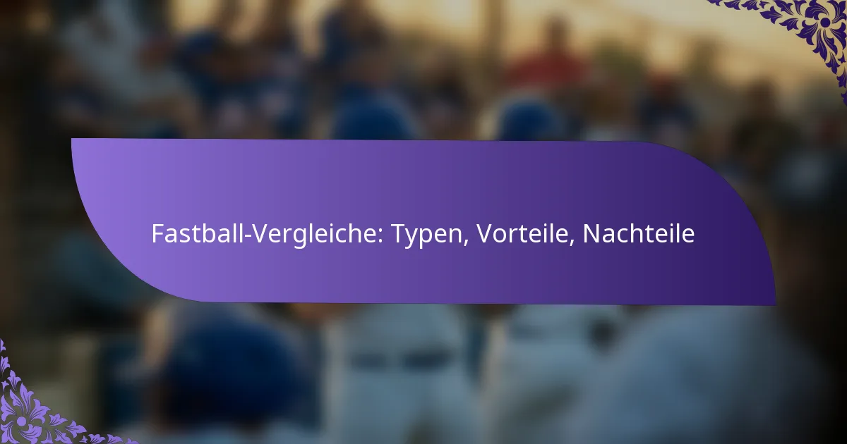 Fastball-Vergleiche: Typen, Vorteile, Nachteile