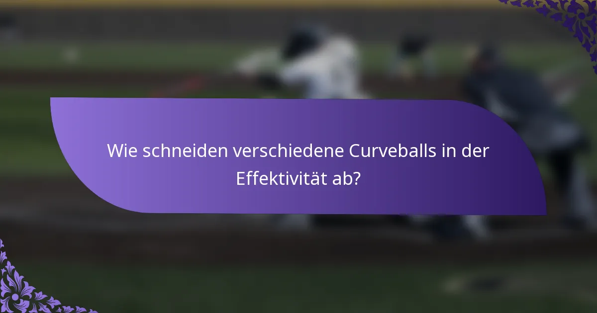 Wie schneiden verschiedene Curveballs in der Effektivität ab?
